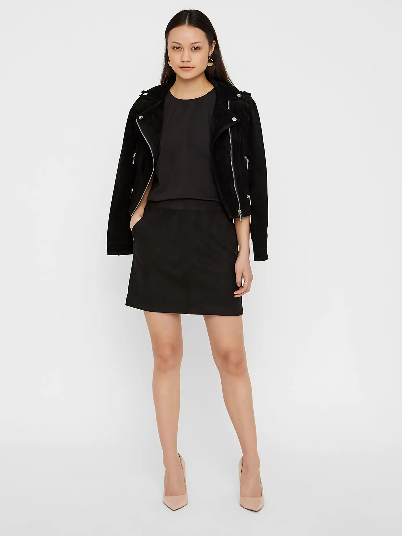 VERO MODA | Rock in Lederoptik " VMDONNADINA " | schwarz